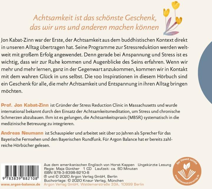 Produktbild Jeder Augenblick kann dein Lehrer sein (Andreas Neumann, Horst Kappen, Jon Kabat-Zinn, Deutsch)