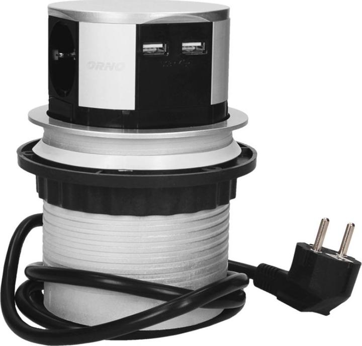 Produktbild Orno Tischsteckdosenleiste (3 x, CEE 7/3, USB-A, 1.50 m)