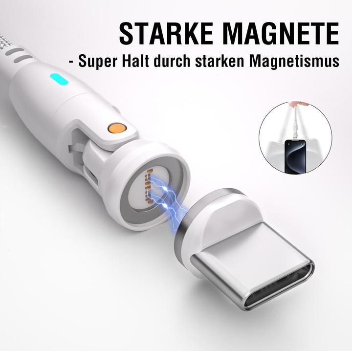Actual product image 4smarts USB-C/A 540° magnetic cable GravityCord (1.80 m, USB 2.0)