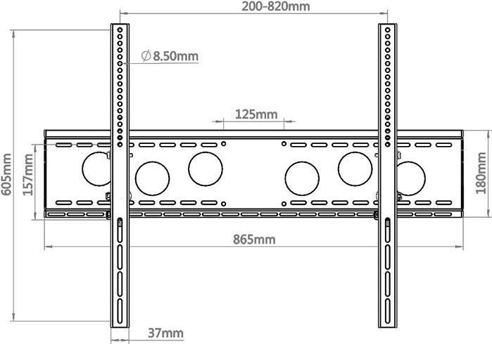 Produktbild Hagor WH 85 T-HD neigbare Wandhalterung 81 bis 279cm 55-110 Zoll VESA max 800x600 max Tragl 125kg -10 b... (Wand, 110", 125 kg)