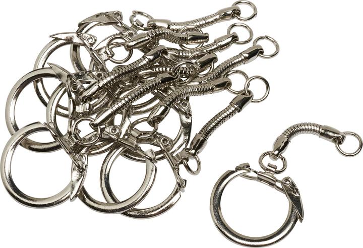 Actual product image Pracht Key ring with chain, Ø 2 cm, silver coloured, 10 pcs.