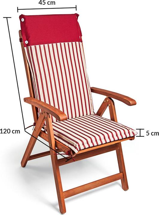 Image du produit Detex Lot de 6 coussins de chaise (120 x 45 x 5 cm)