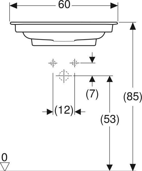 Produktbild Geberit ONE Möbelwaschtisch Abgang horizontal, 60x13x47,5cm, 505.00 (130 mm, 600 mm)