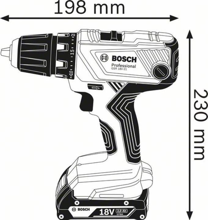 Productafbeelding Bosch Professional GSR 18V-21 (Oplaadbare batterij)