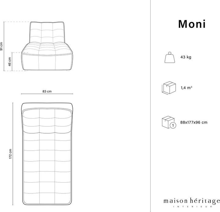Actual product image Maison Heritage Moni (Chaise longue)