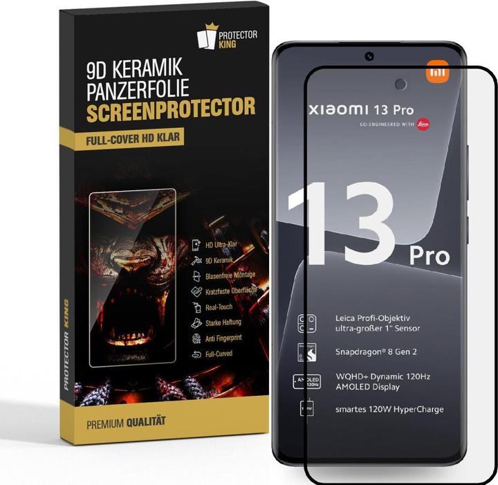 Produktbild Protectorking 3x Ceramic-Glass Full Cover HD Klar (3 Stück, Xiaomi 13 Pro)