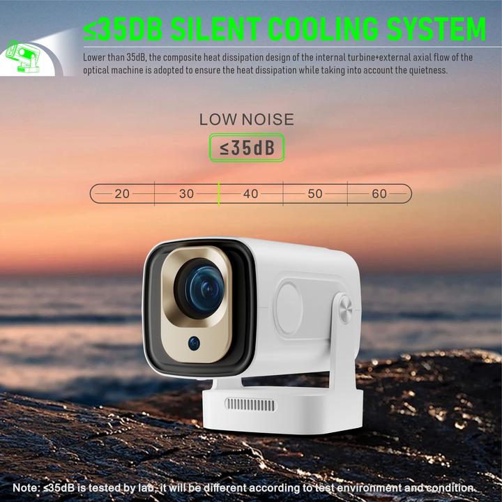 Actual product image PhoneLook Smart Projektor HY260 Pro Heimkino 200 ANSI Lumen Android (Wi-Fi, Bluetooth, HDMI, integrierte Apps) (200 lm)