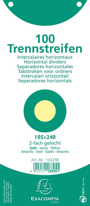 Immagine prodotto Exacompta Divisori 10,5 x 24 cm, 100 pezzi - giallo
