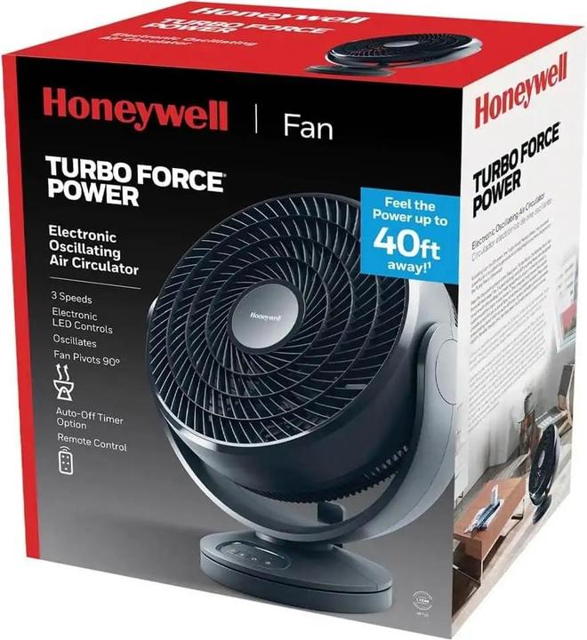 Produktbild Honeywell HF715BE4 Schwarz Turbo Force Bodenventilator mit Oszillation (64 dB)