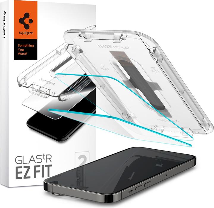 Actual product image Spigen Glass.tR EZ Fit (2 Piece, Apple iPhone 14 Pro Max)