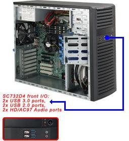 Actual product image Supermicro SC732 D4-903B (mATX, ATX, E-ATX)