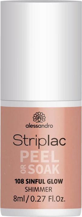 Produktbild Alessandro Striplac Peel or Soak Sinful Glow 8 ml (Beige, Braun, Abziehbarer Nagellack)