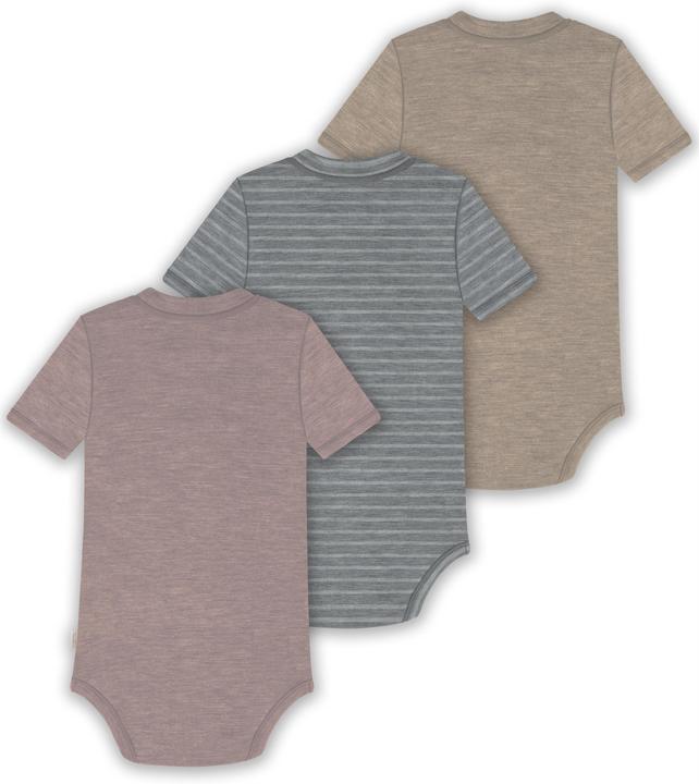 Actual product image Normani Set of 3 baby merino short-sleeved body "Tihoi" - 9323 (86)