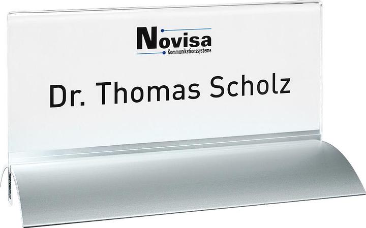 Actual product image Durable Table nameplate, acrylic with aluminium base