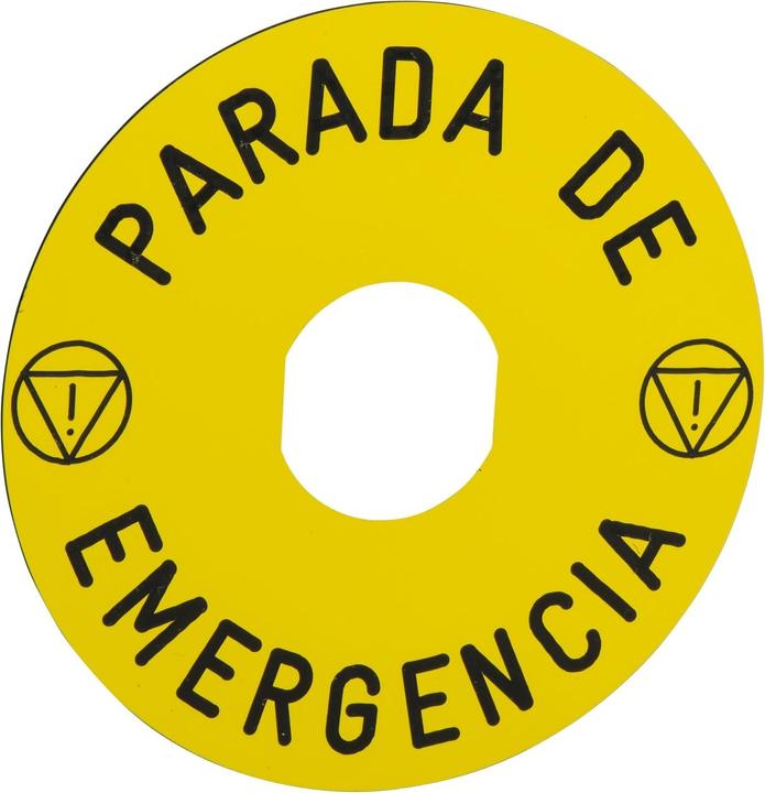 Image du produit Schneider Electric Panneau, rond Ř90, p. Arrêt d'urgence ZBY8430
