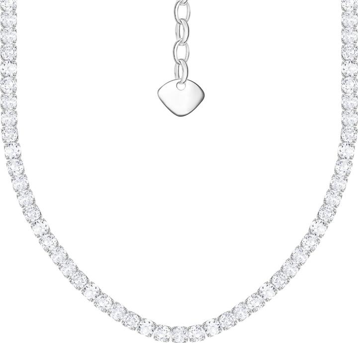 Thomas Sabo Halskette mit weissen Steinen Silber (925er Silber, 38 cm)