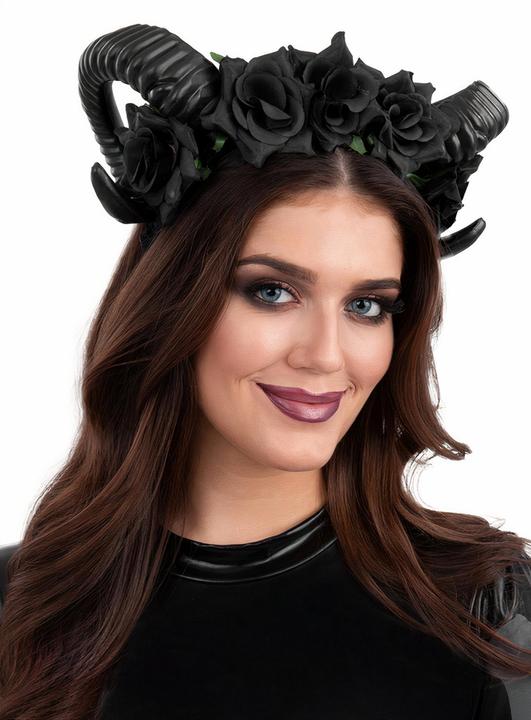 Actual product image Smiffys Black Widder Hörner Haarreif