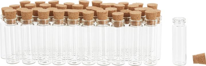 Actual product image VBS XXL Mini Gläschen mit Korken, 42 Stück, Ø 1 cm, H 3,8 cm, ca. 1 ml
