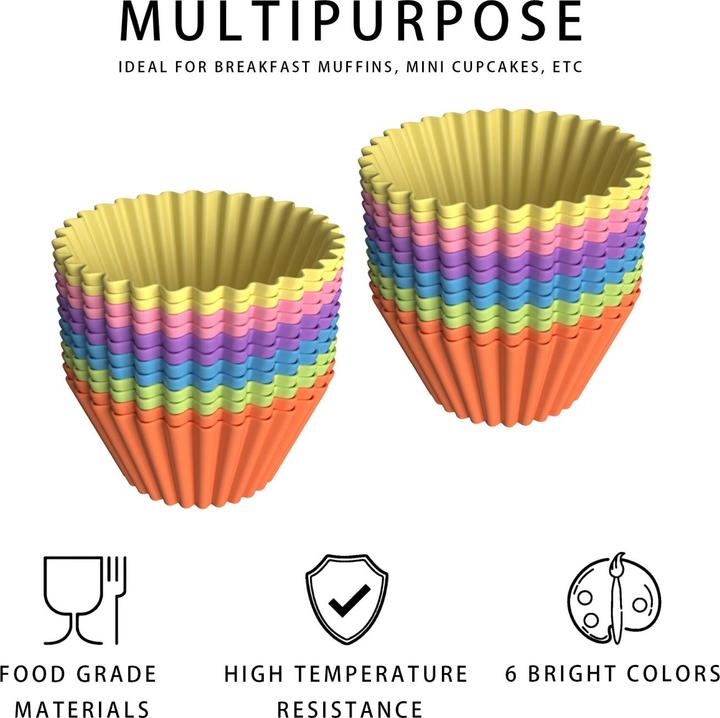 Immagine prodotto Intirilife 12 pezzi Stampi per muffin in silicone (4.50 cm)
