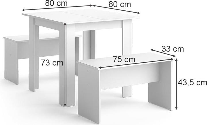 Immagine prodotto Vicco Set Sentio (80 x 80 x 73 cm)