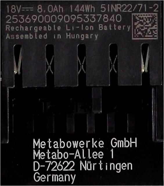 Produktbild Metabo Akku Basis Set 18V mit 2x Akku LiHD 8,0Ah ( 625369000 ) + Ladegerät ASC 145 ( 627378000 ) (18 V)