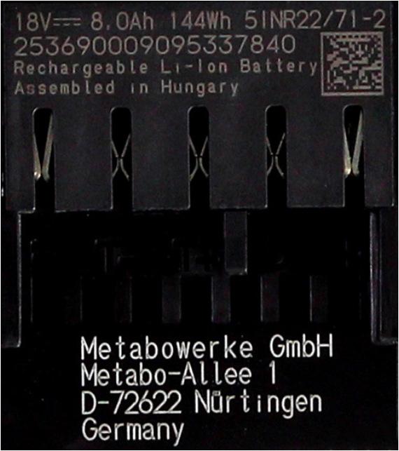 Image du produit Metabo Kit de base batterie 18V avec 2x batterie LiHD 8,0Ah ( 625592000 ) (18 V)