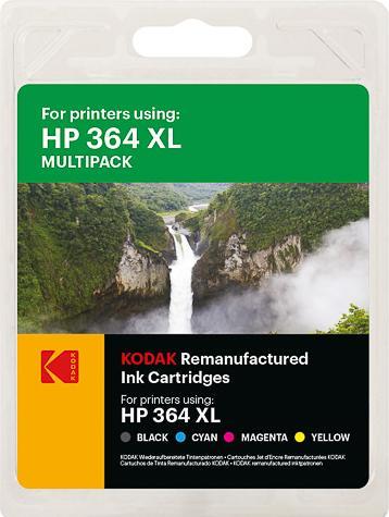 Kodak 185H036464 HP CN684EE DJ encre (4) cmyk HC rebuilt 18/3x11,5ml (M, C, CF, Y)