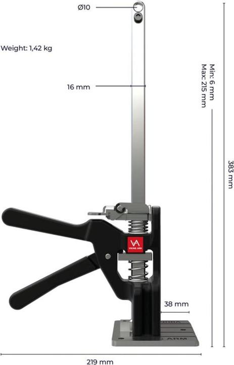 Actual product image Viking Arm one-hand assembly tool (215 mm)