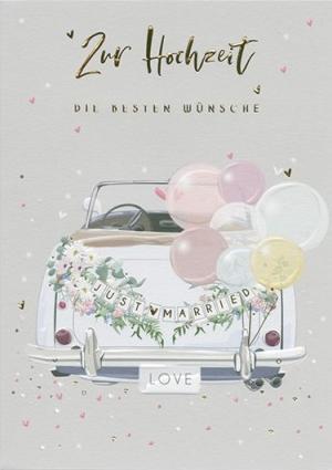 Produktbild Taurus Kunstkarten Glückwunschkarte Auto - Zur Hochzeit die besten Wünsche