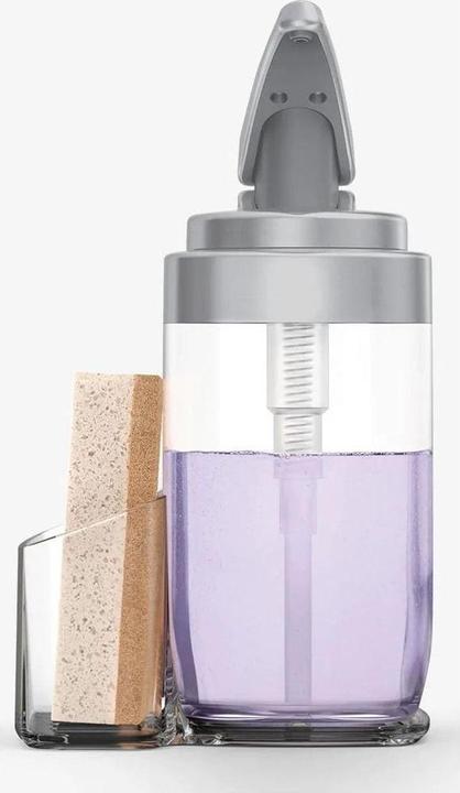 Productafbeelding Simplehuman Zeepdispenser met caddy 650 ml, zilver/transparant