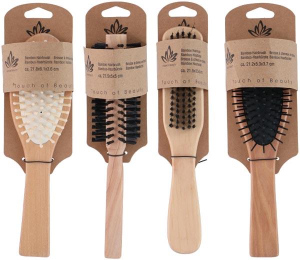 Hairbrush 4ass Bamboo