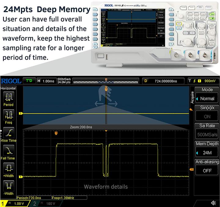 Image du produit Rigol Oscilloscope numérique (CAT I)