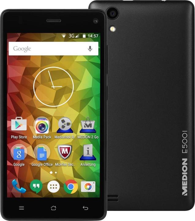 Produktbild Medion Life E5001 (8 GB, Schwarz, 5", Dual SIM, 8 Mpx, 3G)