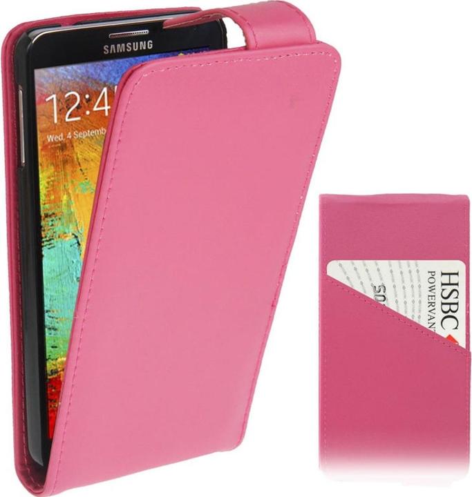 Produktbild König Design Handyhülle Flip mit Kreditkartenschlitz für Samsung Galaxy Note 3 N9000 pink (Samsung Galaxy Note 3)