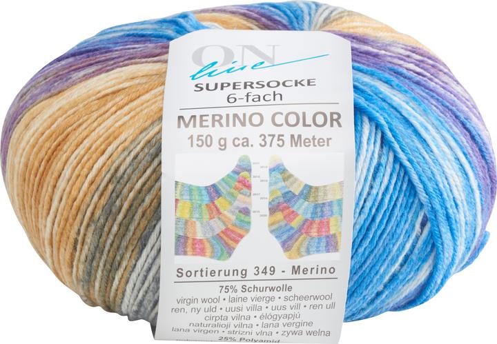 Actual product image Online Wool Super Sock Merino-Color, assortment 349, 150 g (375 m)