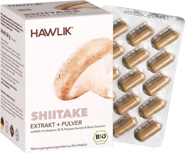 Image du produit Hawlik Extrait de shiitake + poudre en capsule (120 pièce(s), Capsules, 110 g)