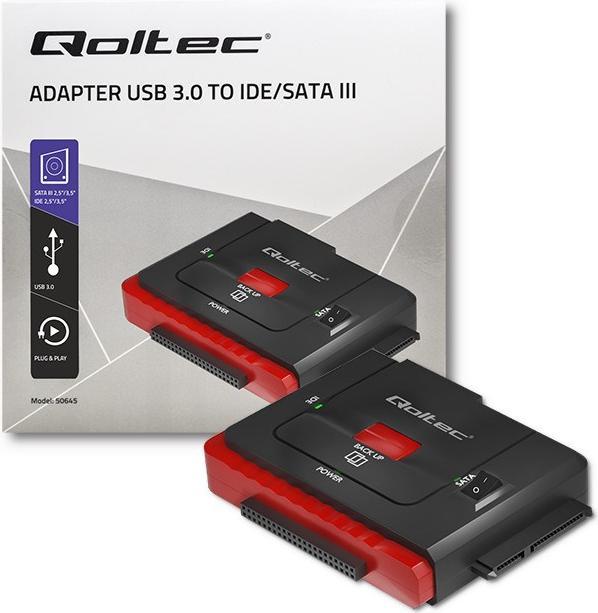 Immagine prodotto Qoltec 50645 Adattatore da USB 3.0 a IDE SATA