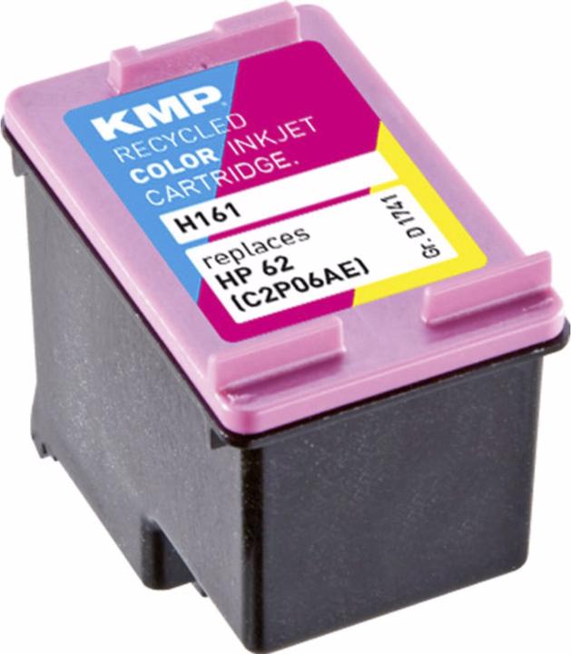 Actual product image KMP H161 Ink cartridge 3-color compatible with HP C2P06AE No. 62 (M, C, Y)