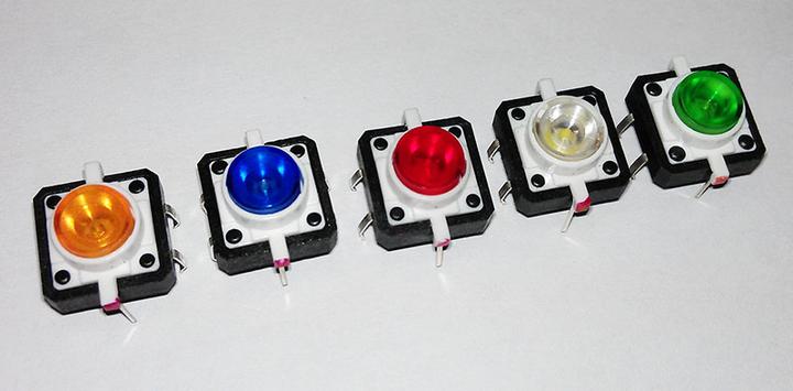 Immagine prodotto OEM Set: 5 interruttori PCB illuminati 12x12mm