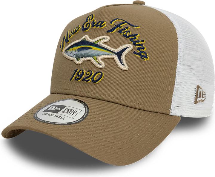 New Era A-Frame Mesh Trucker Cap - Fishing 1920 Khaki (One Size)