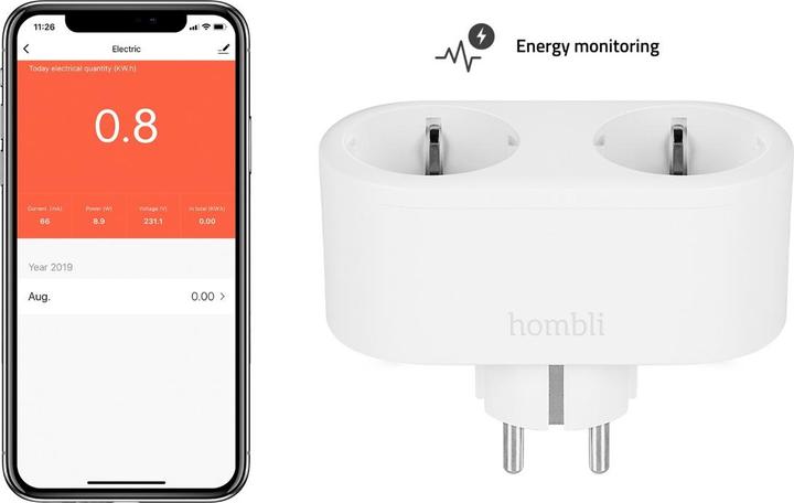 Actual product image Hombli Smart Socket Duo EU