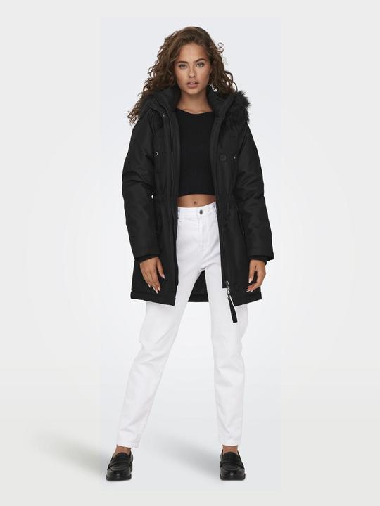 Image du produit Only Capuche avec bord en fausse fourrure amovible Poignets côtelés Parka Longue parka (XXS)