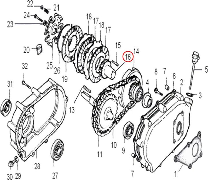 Actual product image Wiltec Spare Part Oil Bath Clutch Clutch Carrier (20mm) 6,5 hp (Garden machinery spare parts)