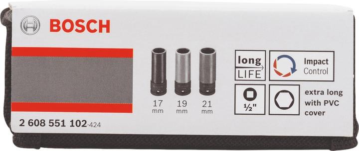Immagine prodotto Bosch Professional Zubehör Set di chiavi a bussola, 3 pezzi, 17/19/21 mm (17 mm, 21 mm, 19 mm)