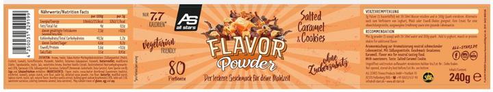 Nutritional values and ingredients All Stars Flavor Powder (240G can) (Salted Caramel & Cookies, 1 pcs., 240 g)