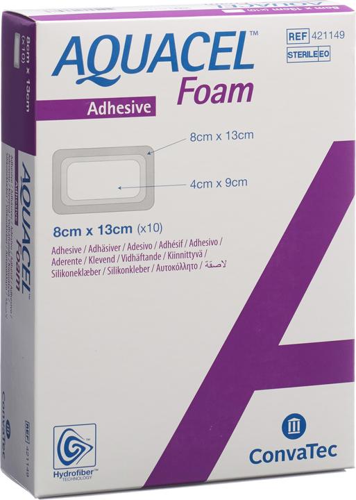 Produktbild Aquacel Ag Schaumverband adhäsiv 8x13cm (10 x)