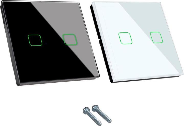 Maclean Smart WiFi Interrupteur d'éclairage tactile double compatible avec Tuya APP Interrupteur mural