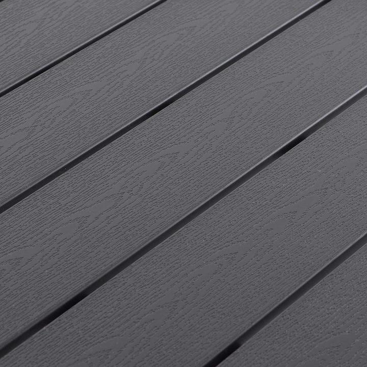 Produktbild Mojawo 7tlg Gartenmöbel Set Alu Non-Wood 180x90x74cm + 6 Klappstühle Silber/Schwarz (180 cm)
