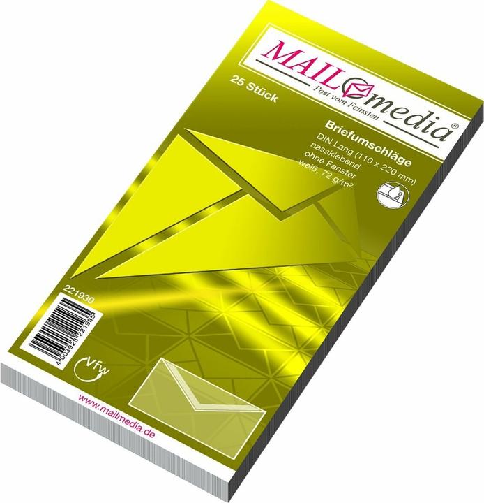 Productafbeelding Mailmedia Envelop offset wit, DIN lang, zonder venster (DL, 25 x)