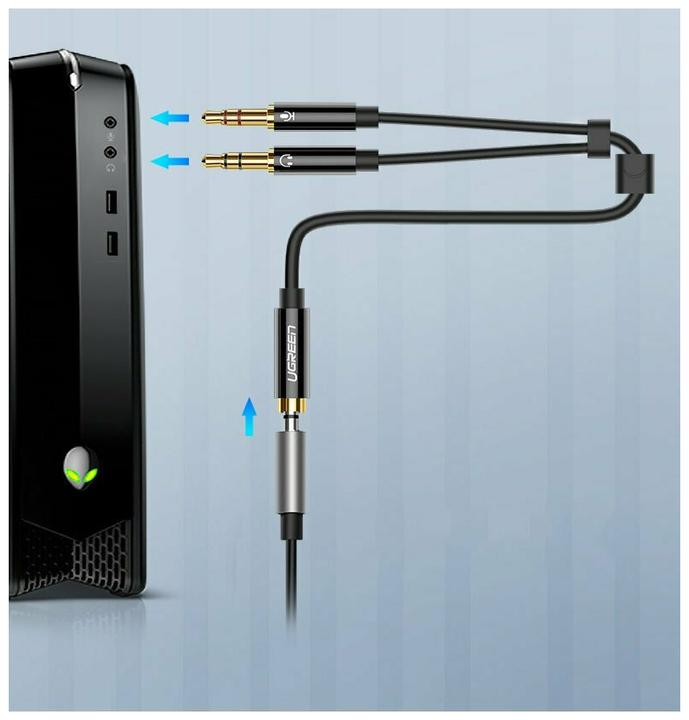 Produktbild Ugreen Mikrofon und Kopfhörer Y Splitter 3.5 mm Klinke (0.20 m, 3.5mm Klinke (AUX))